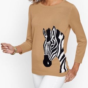Talbots Zebra Crewneck Pullover, size M
